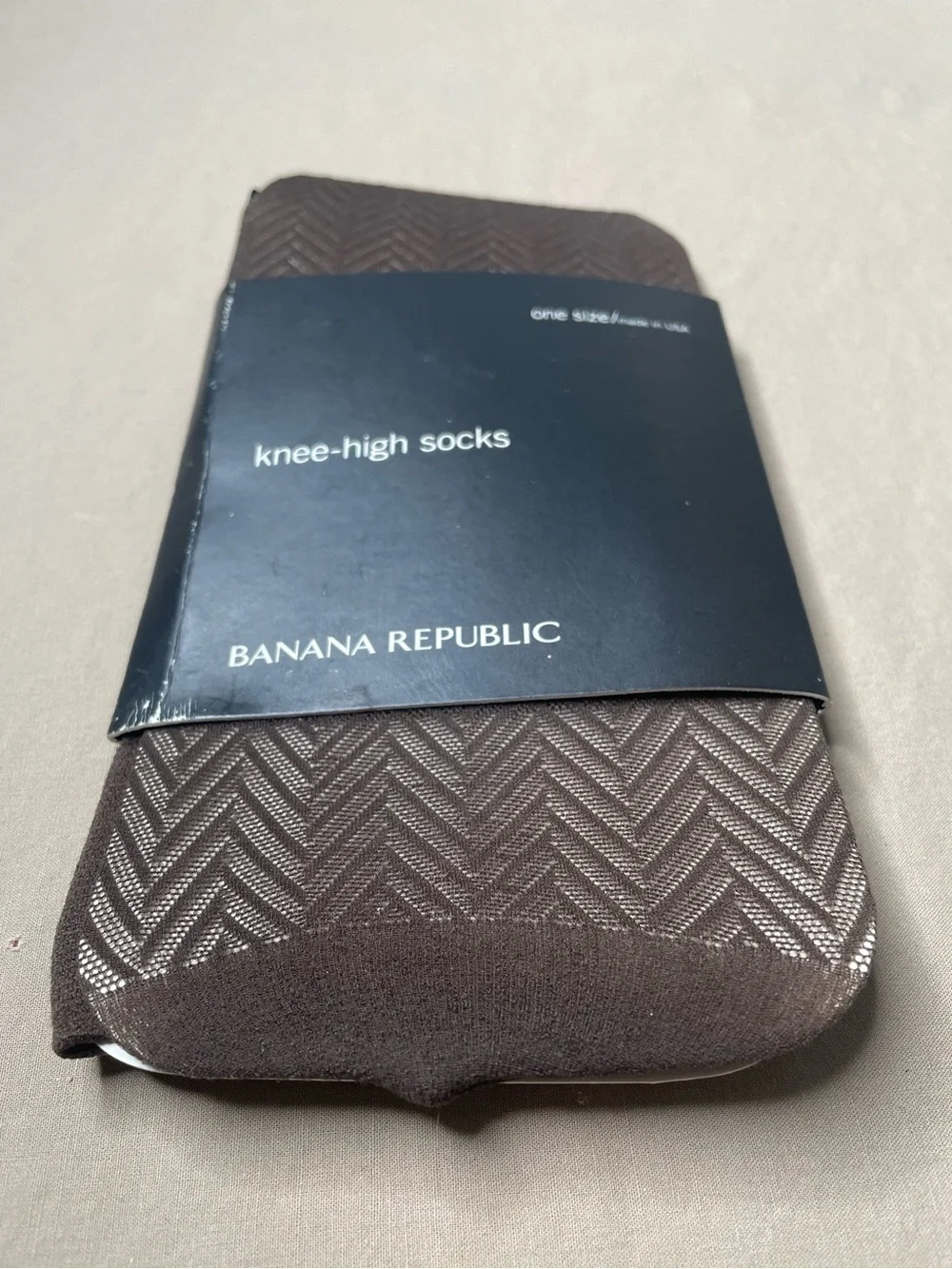 NEW Banana Republic Knee High Socks Dark Brown Dressy Sox Vintage New Old Stock